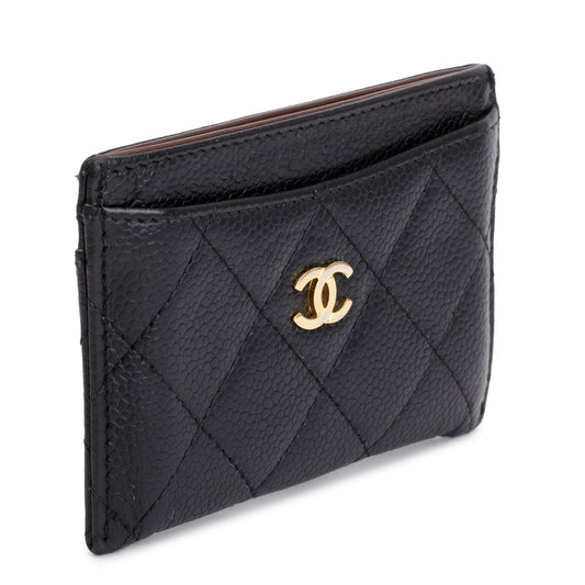 Chanel Black Caviar Leather Classic Card Holder