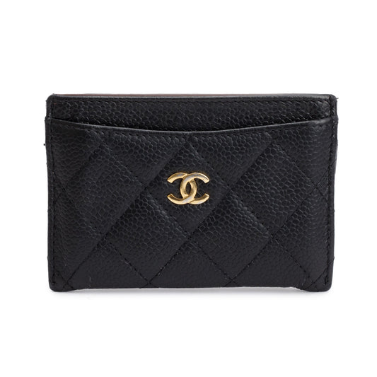 Chanel Black Caviar Leather Classic Card Holder