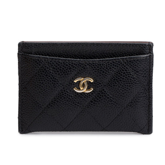 Chanel Black Caviar Leather Classic Card Holder