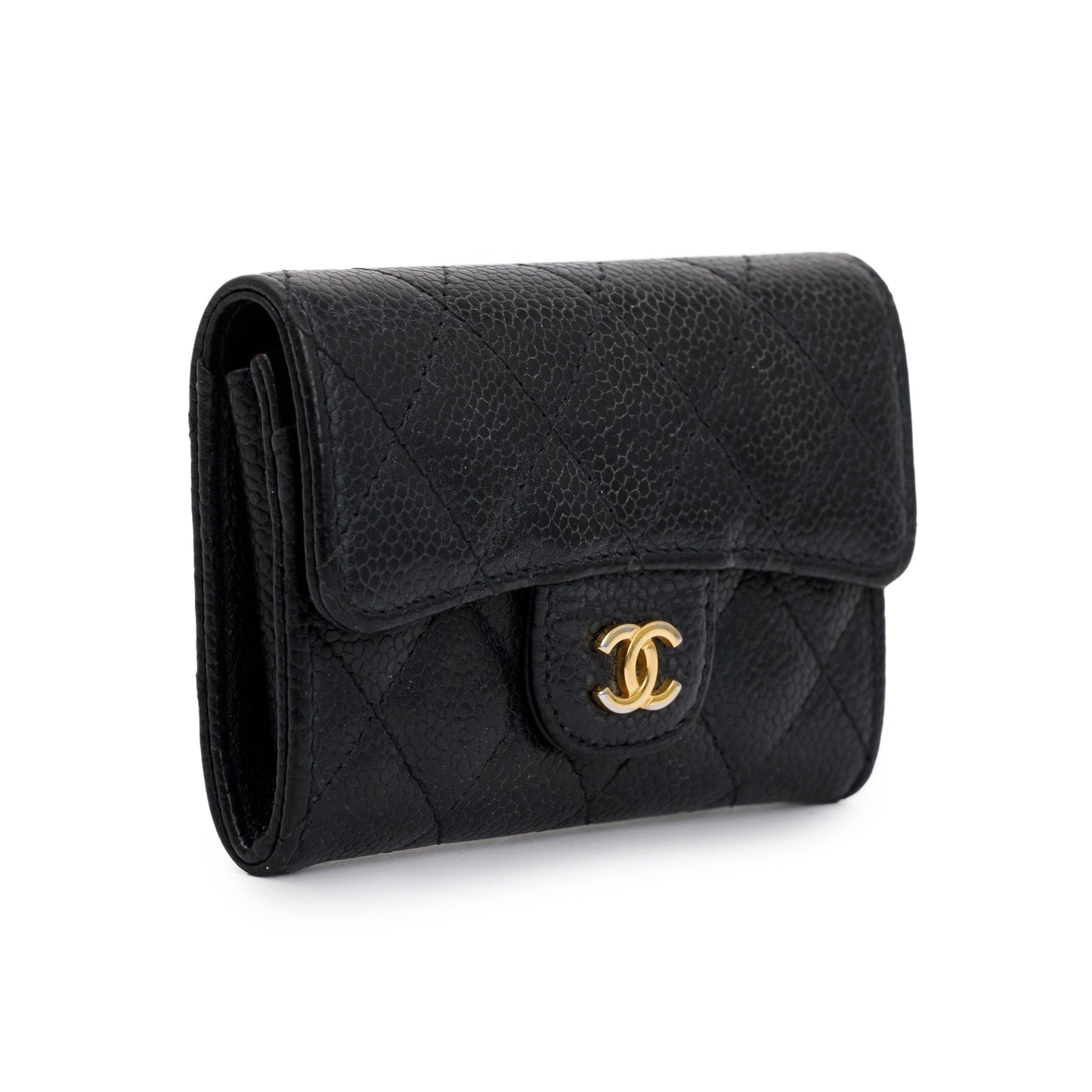 Chanel Black Caviar Leather Classic Flap Card Holder