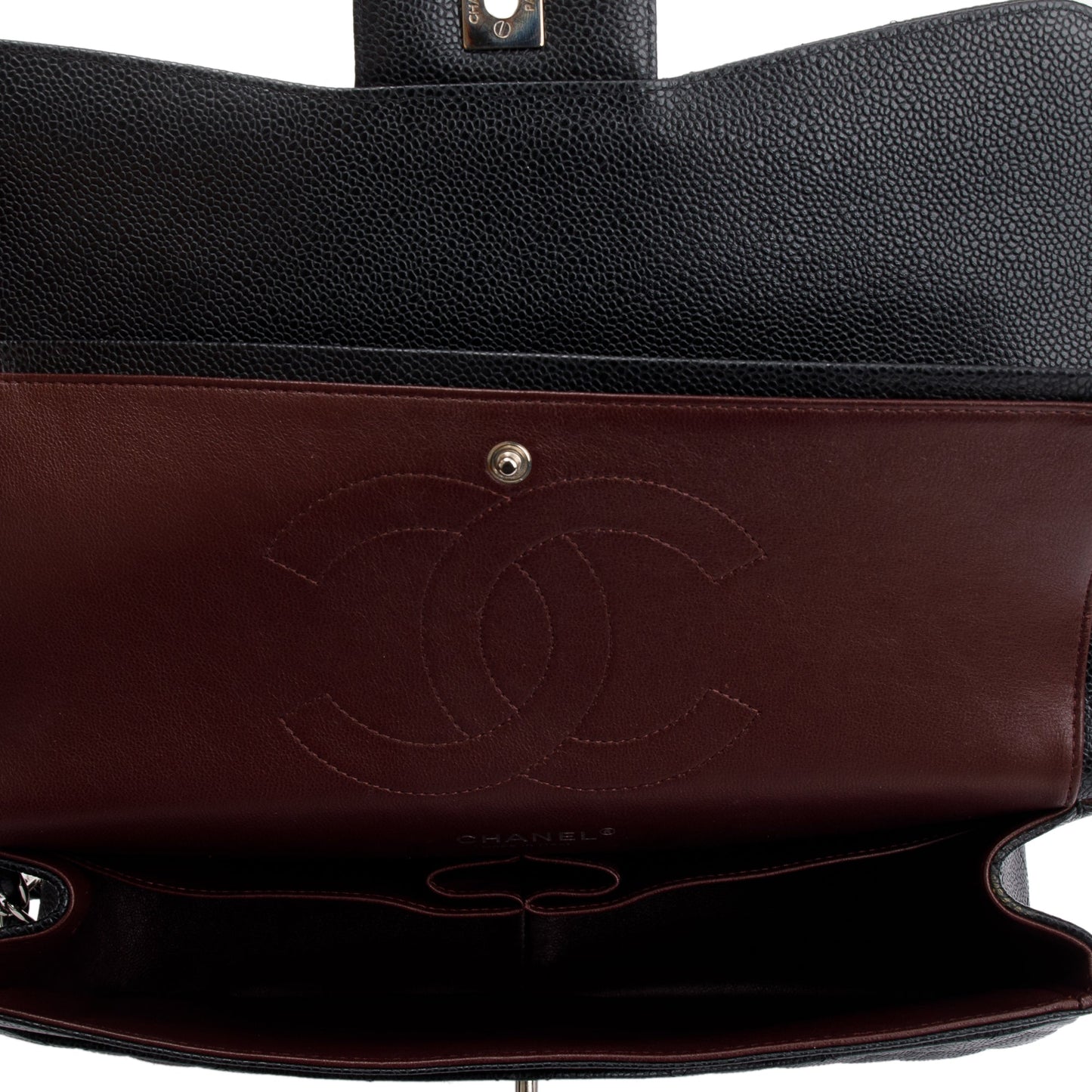 Chanel Black Caviar Leather Classic Jumbo Double Flap Bag