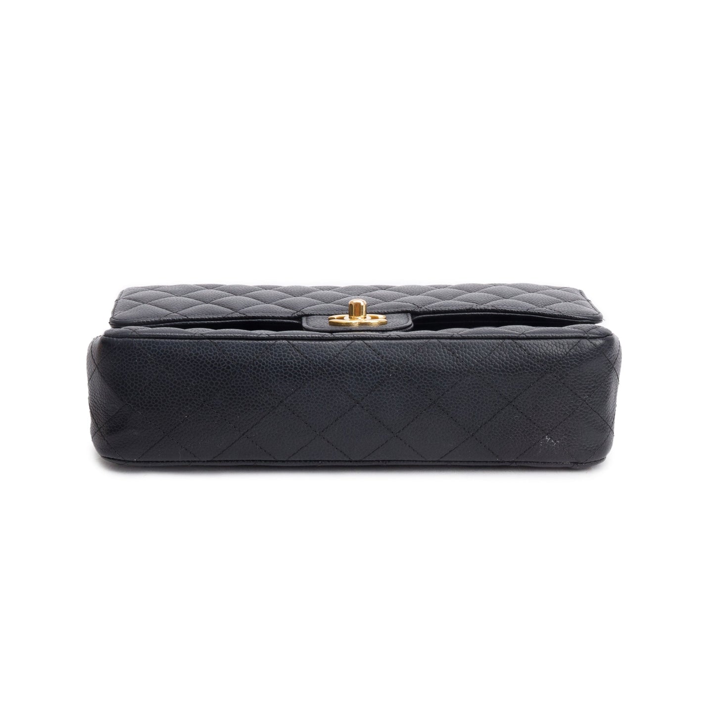 Chanel Black Caviar Leather Classic Medium Double Flap Bag