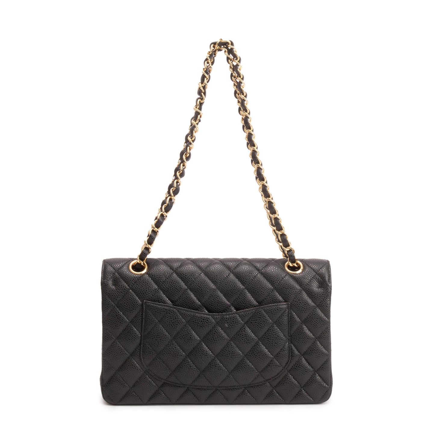 Chanel Black Caviar Leather Classic Medium Double Flap Bag