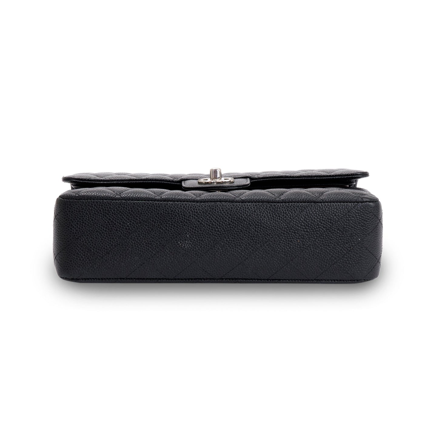 Chanel Black Caviar Leather Classic Medium Double Flap Bag