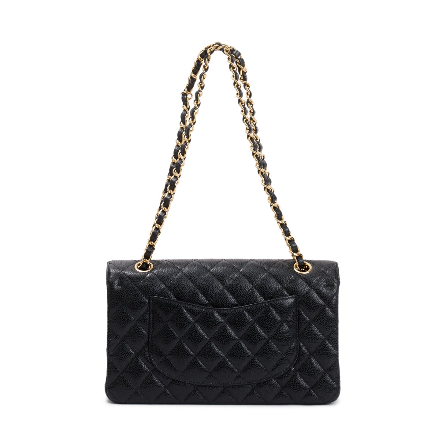 Chanel Black Caviar Leather Classic Medium Double Flap Bag