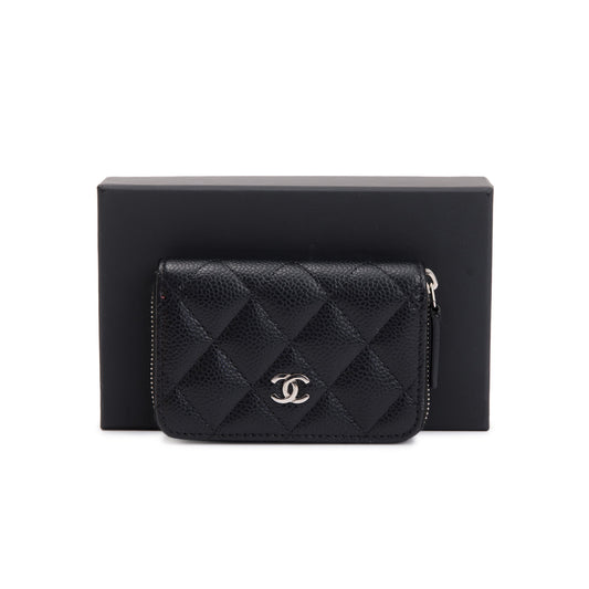 Chanel Black Caviar Leather Classic Zipped Coin Purse