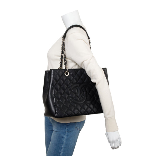 Chanel Black Caviar Leather Grand Shopping Tote (GST)
