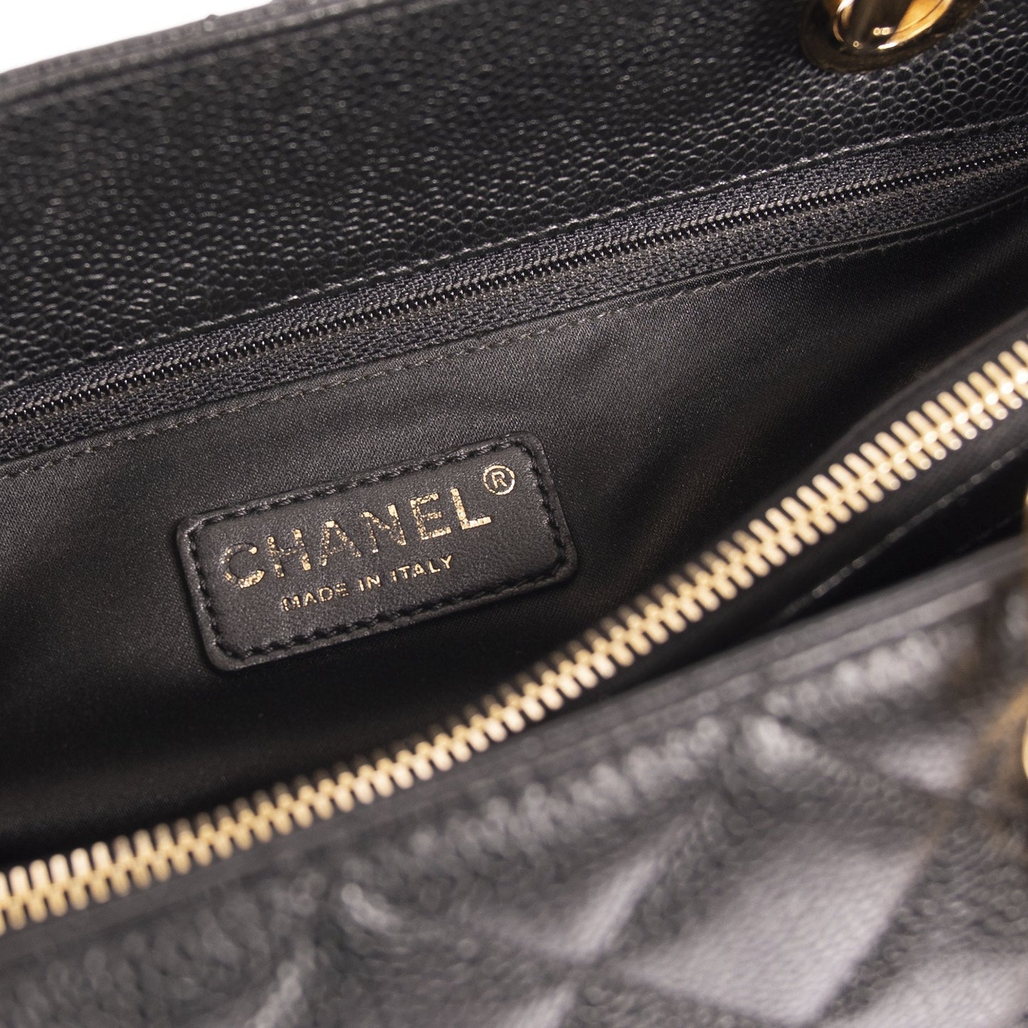 Chanel Black Caviar Leather Grand Shopping Tote (GST)