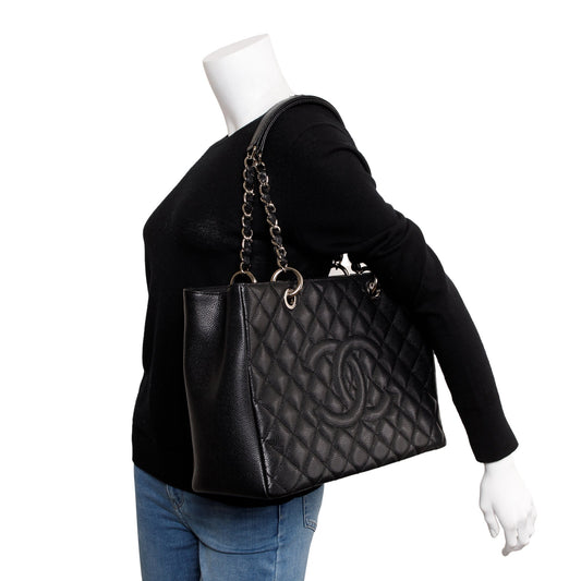 Chanel Black Caviar Leather Grand Shopping Tote (GST)