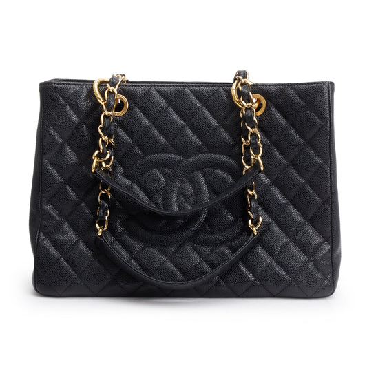 Chanel Black Caviar Leather Grand Shopping Tote (GST)