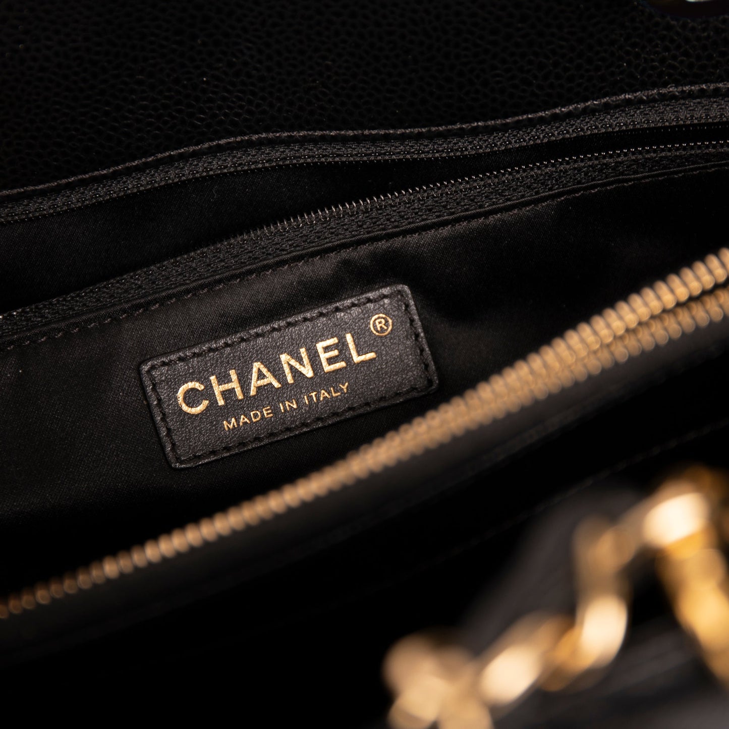 Chanel Black Caviar Leather Grand Shopping Tote (GST)