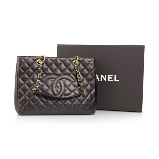 Chanel Black Caviar Leather Grand Shopping Tote (GST)