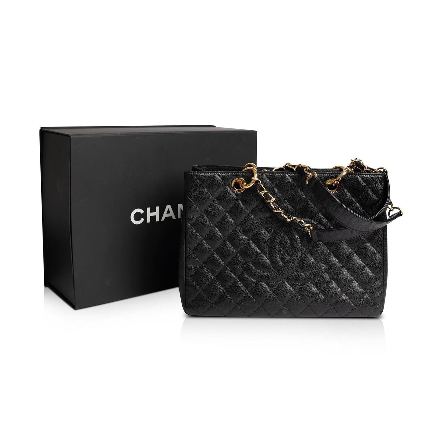 Chanel Black Caviar Leather Grand Shopping Tote (GST)