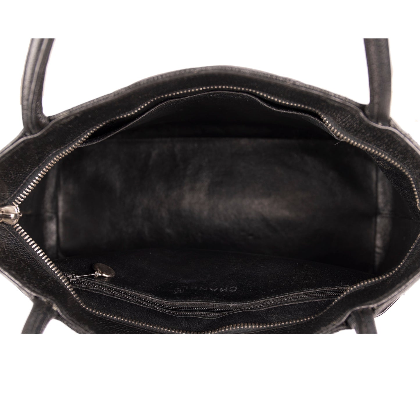 Chanel Black Caviar Leather Medallion Tote