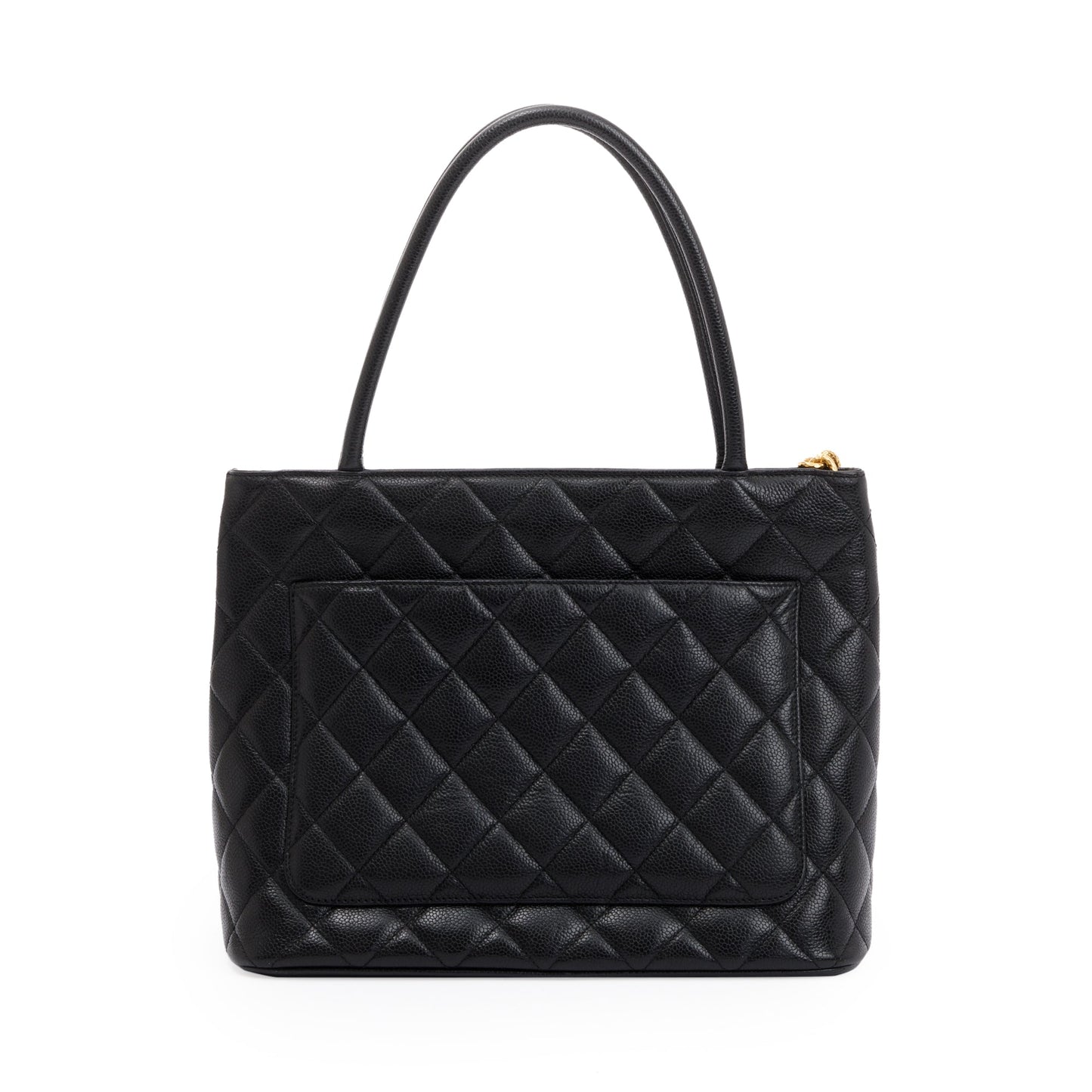 Chanel Black Caviar Leather Medallion Tote