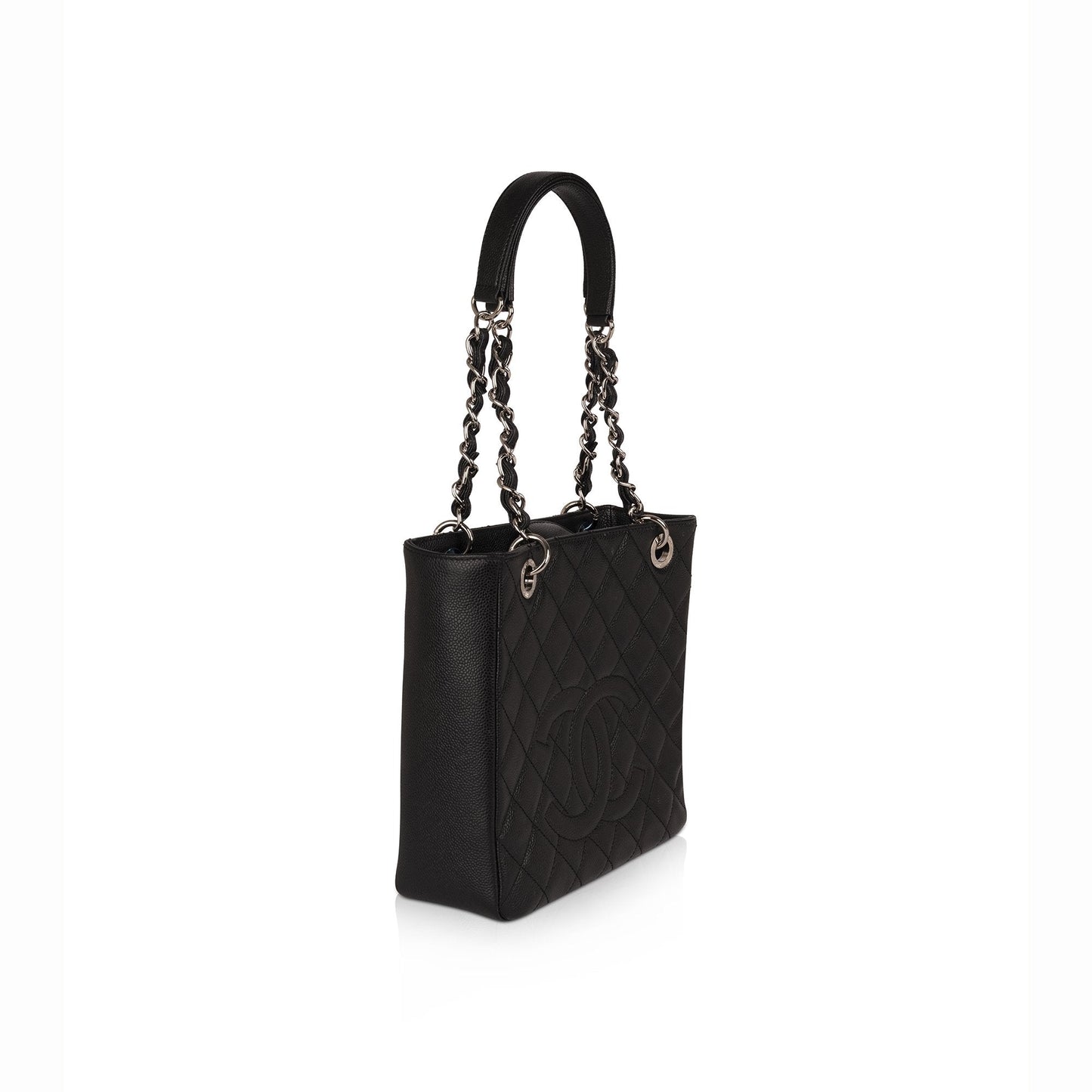 Chanel Black Caviar Leather Petite Shopping Tote