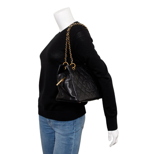 Chanel Black Caviar Leather Petite Timeless Tote
