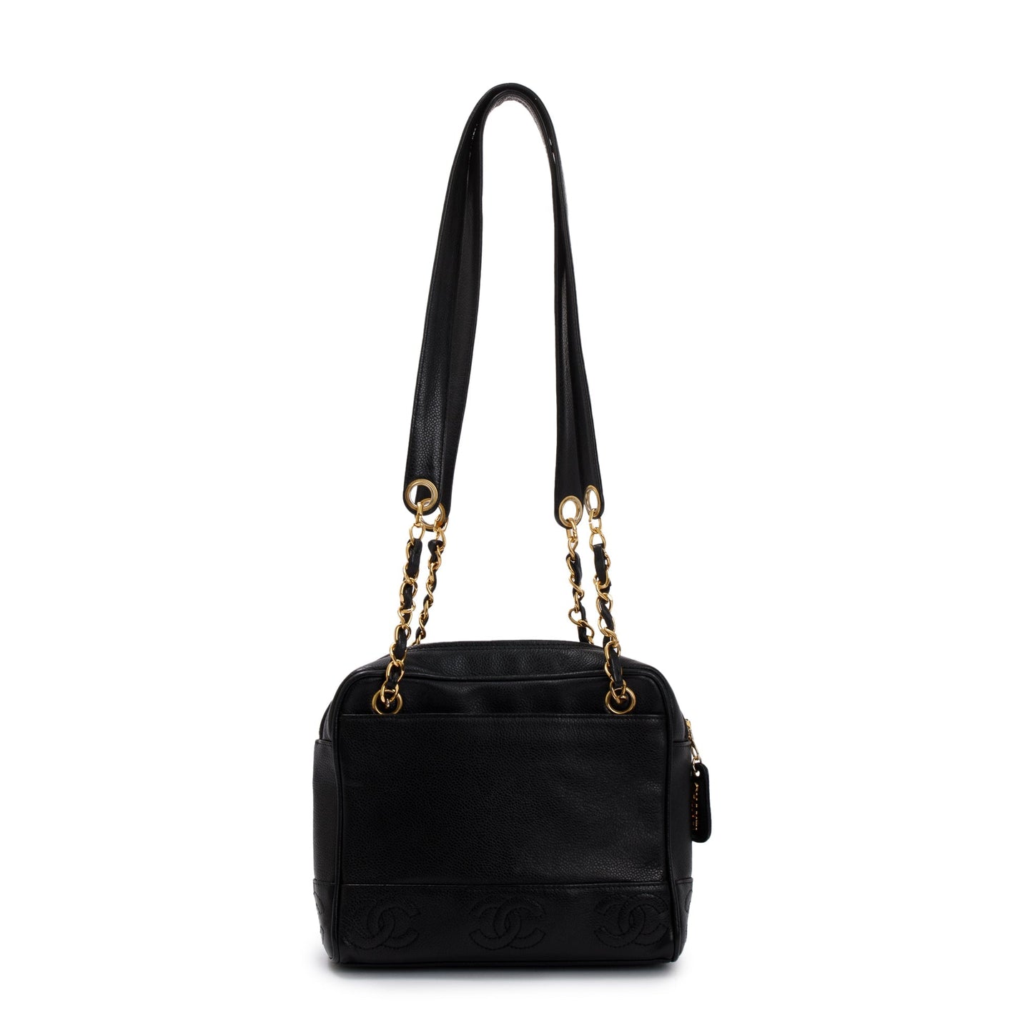 Chanel Black Caviar Leather Small Vintage CC Shoulder Bag