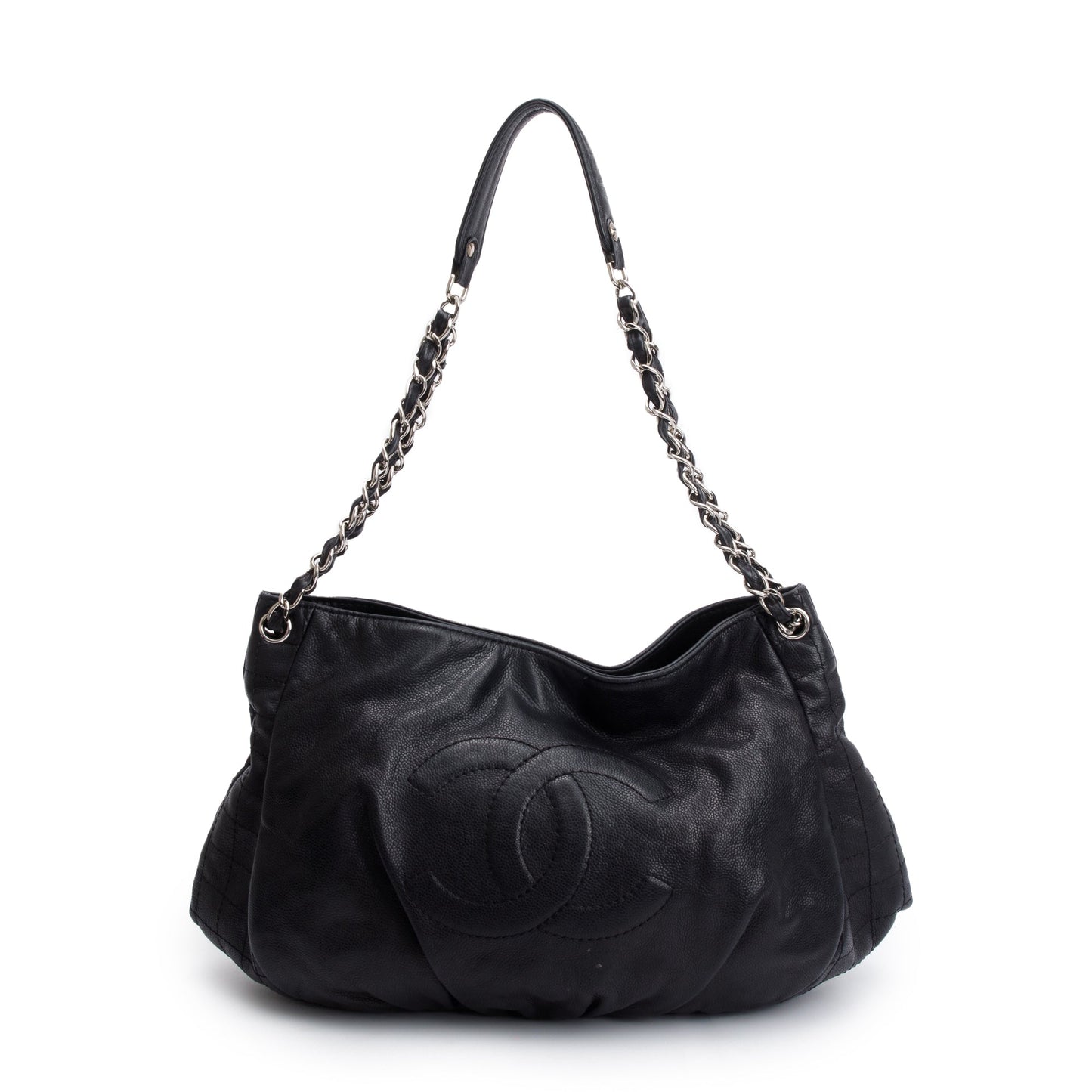 Chanel Black Caviar Leather Timeless CC Hobo Bag