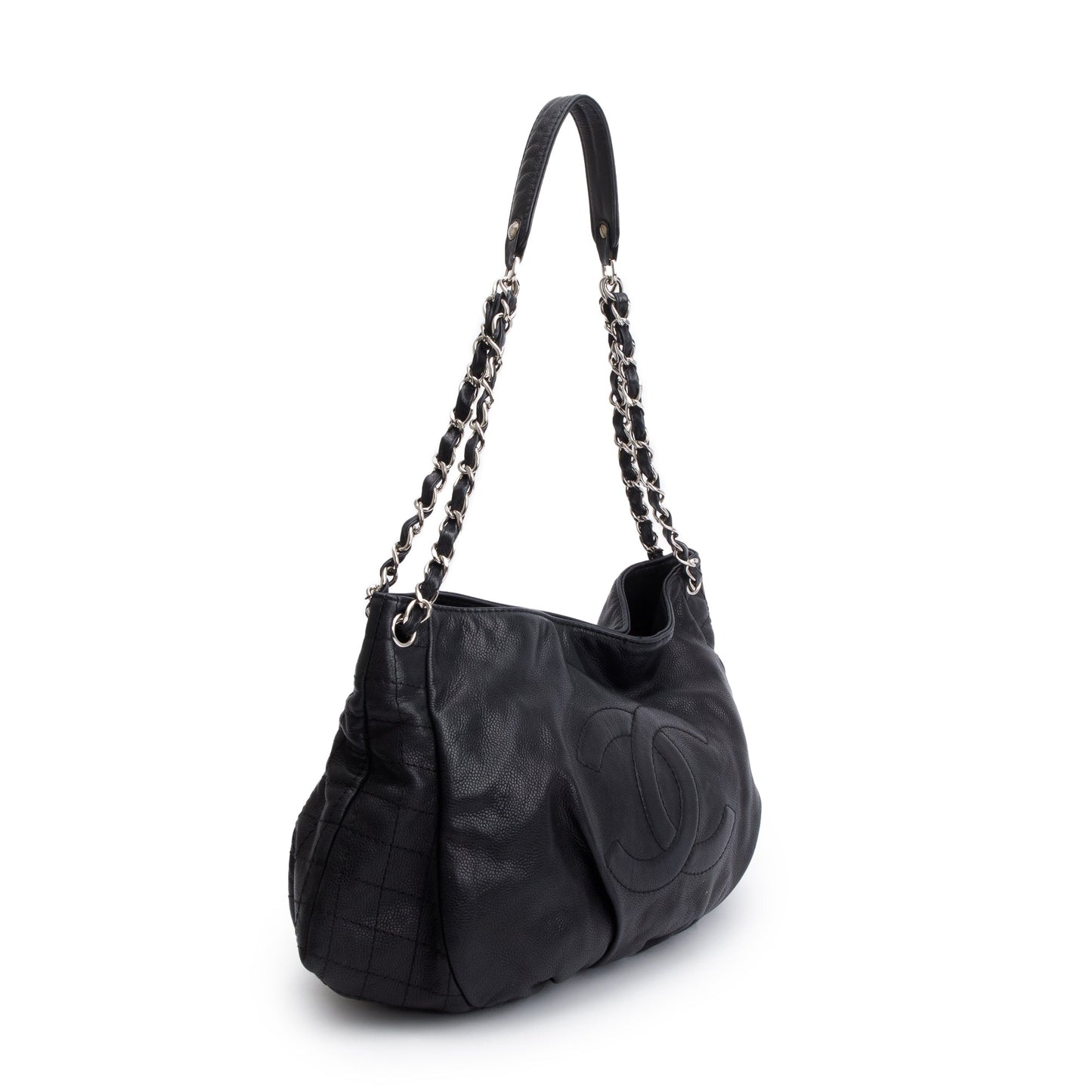 Chanel Black Caviar Leather Timeless CC Hobo Bag