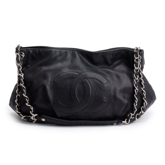 Chanel Black Caviar Leather Timeless CC Hobo Bag