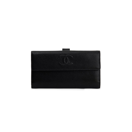 Chanel Black Caviar Timeless Continental Wallet