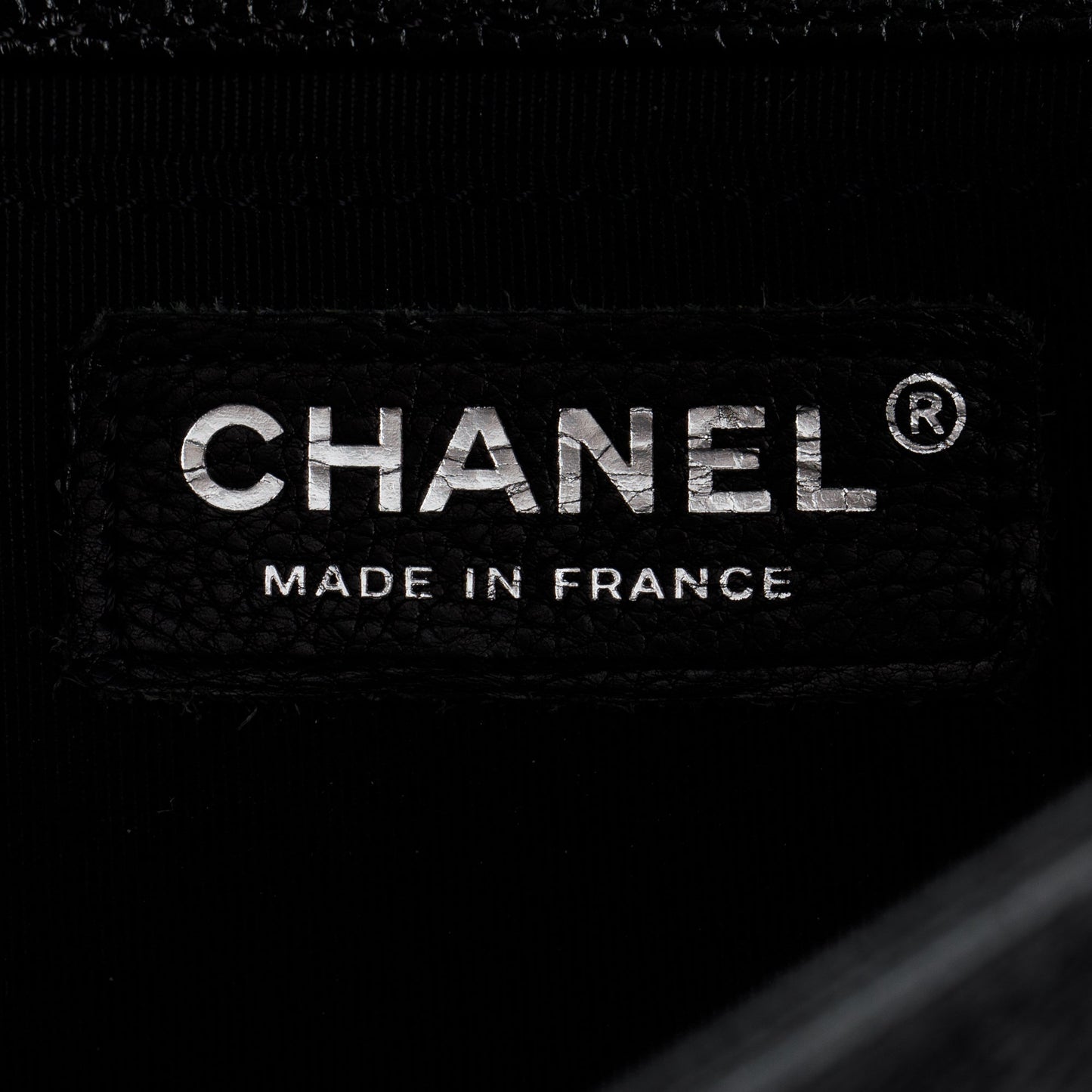 Chanel Black Chevron Caviar Medium Boy Bag