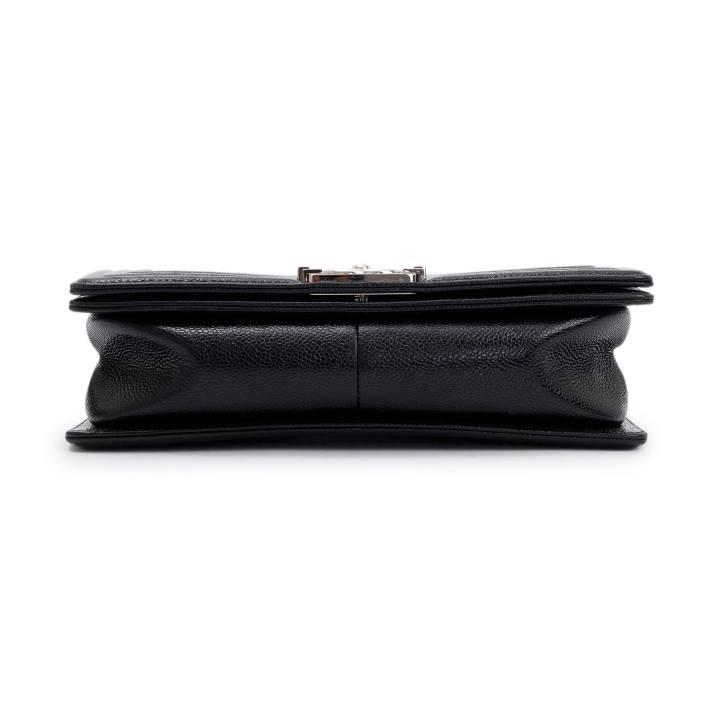 Chanel Black Chevron Caviar Medium Boy Bag