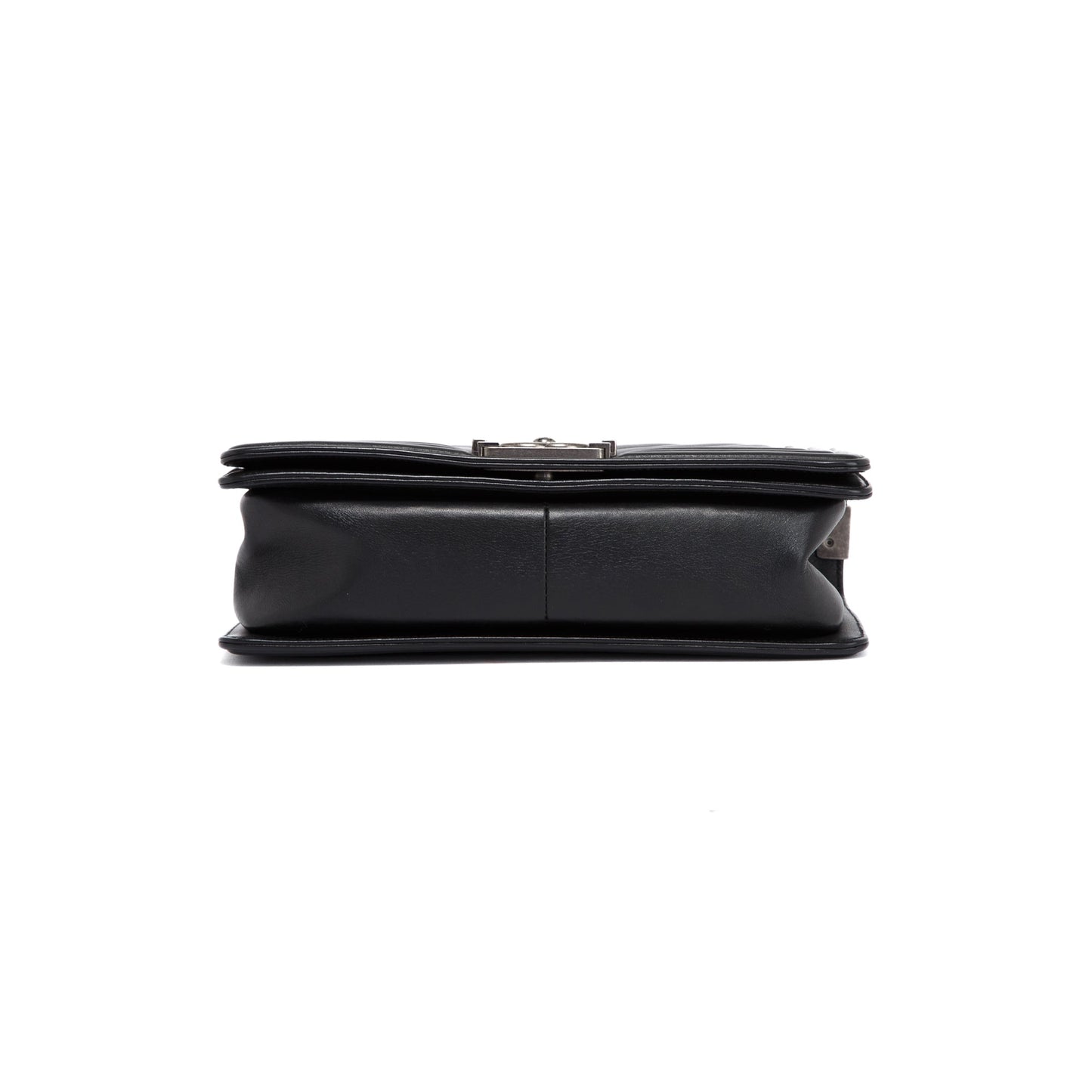 Chanel Black Chevron Lambskin Medium Boy Bag