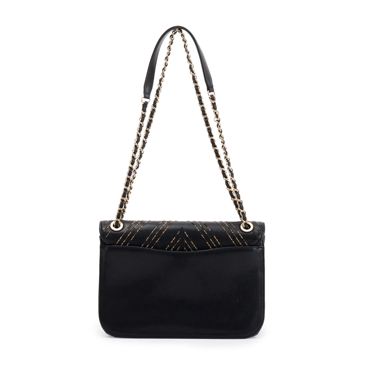 Chanel Black Chevron Subtle Flap Bag