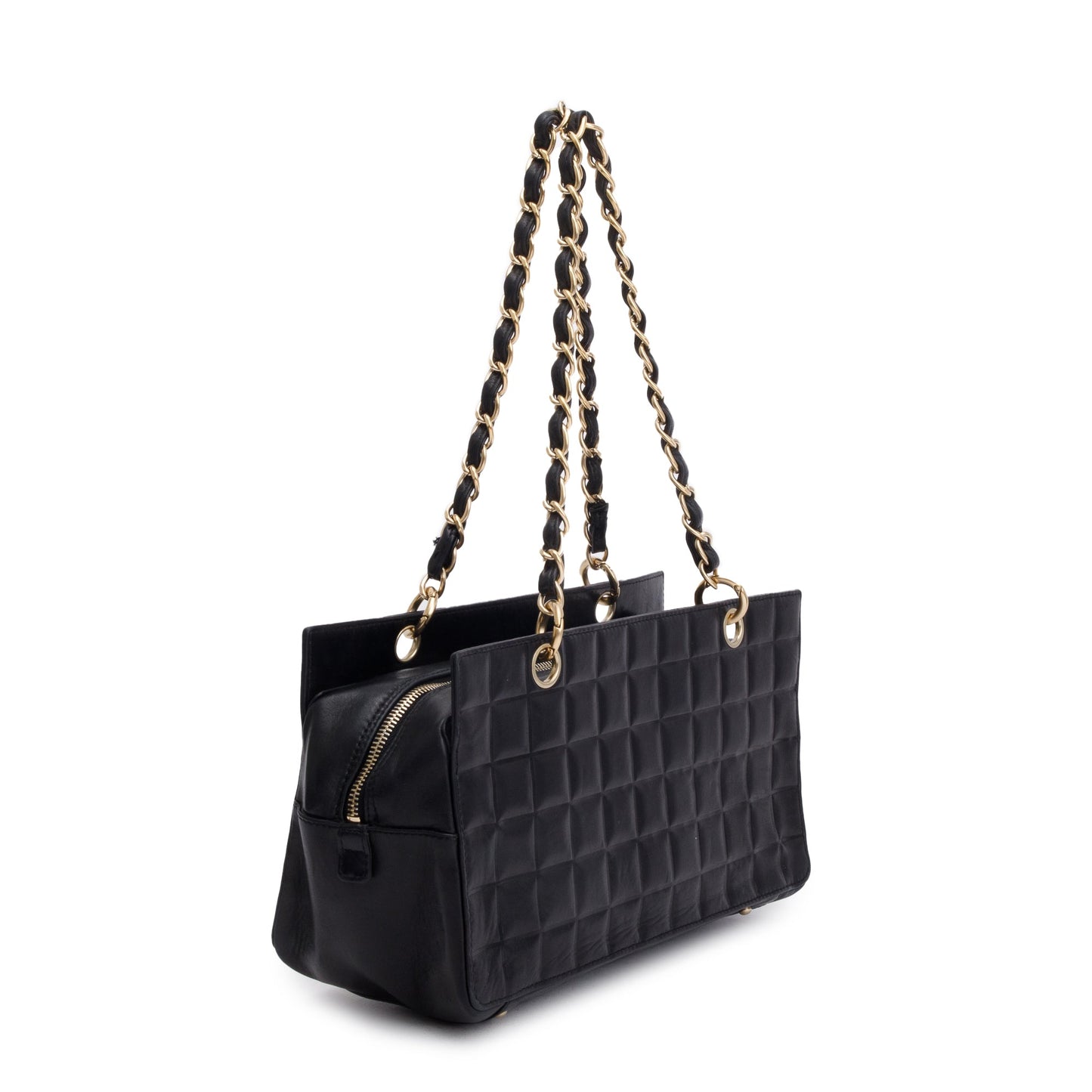 Chanel Black Chocolate Bar Quilted Leather Petit Timeless Tote