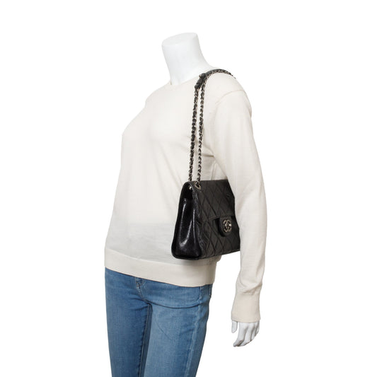 Chanel Black Glazed Caviar Leather Medium CC Crave Flap Bag