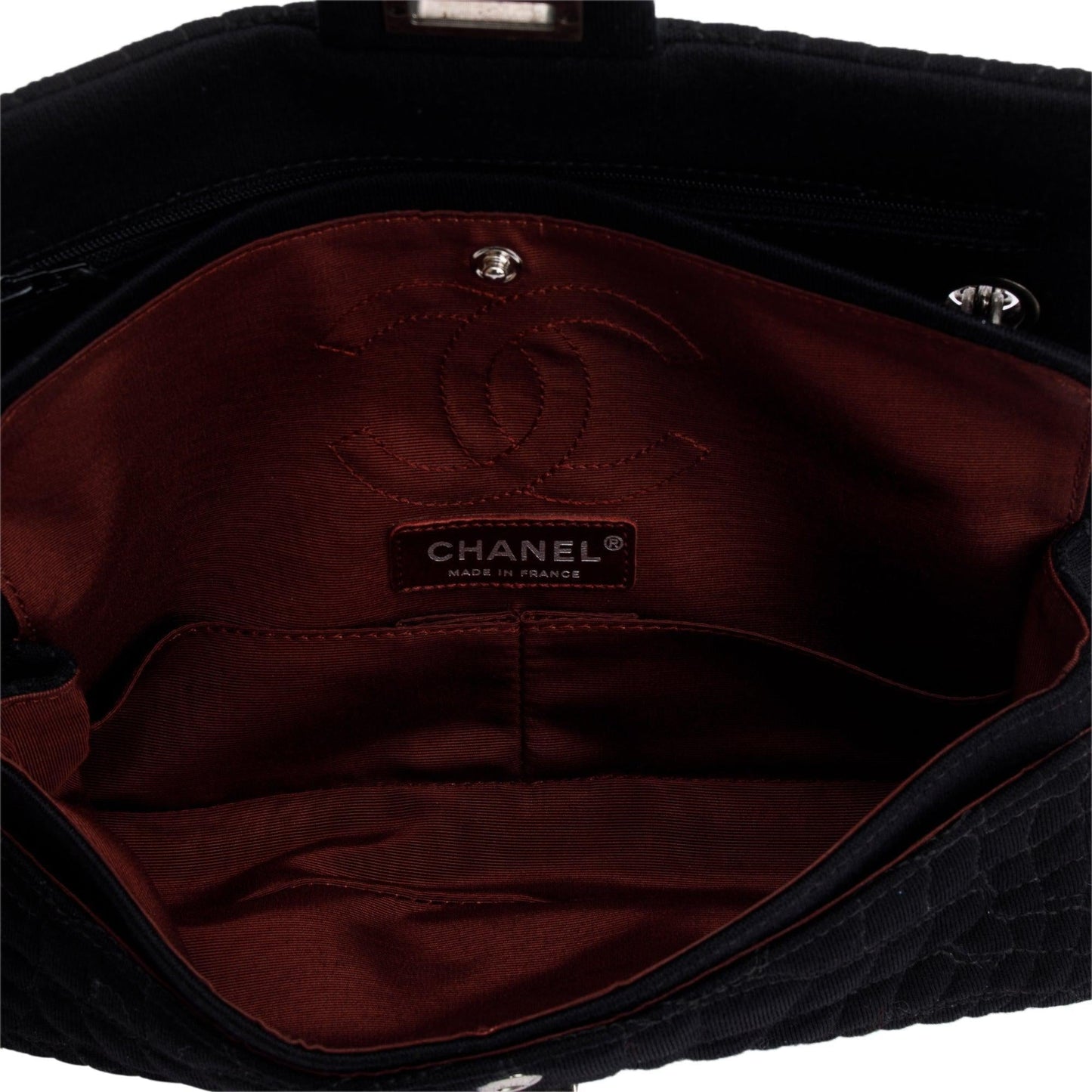 Chanel Black Jersey Coco's Croc 2.55 Reissue East/West Double Flap Bag