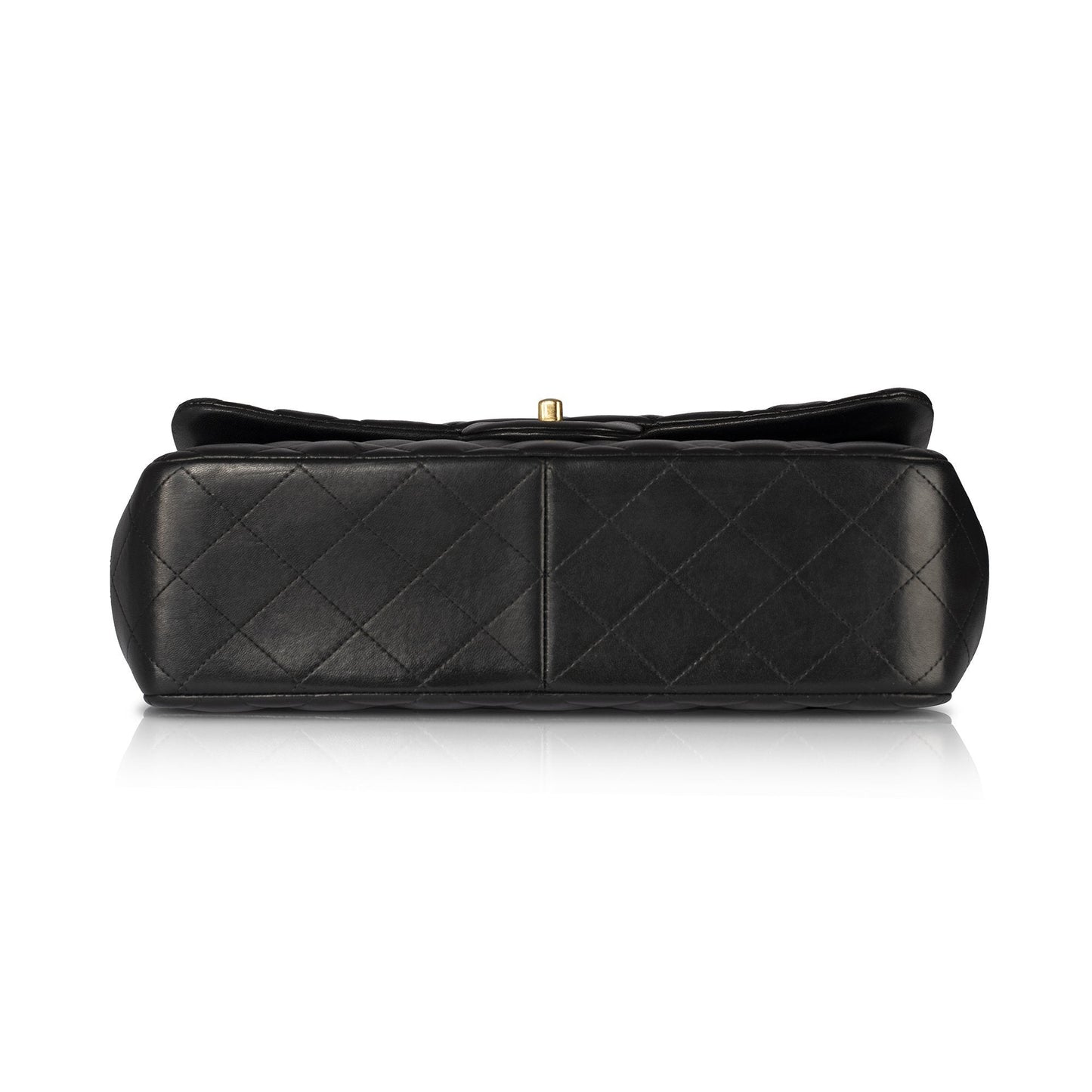Chanel Black Lambskin Classic Jumbo Double Flap Bag