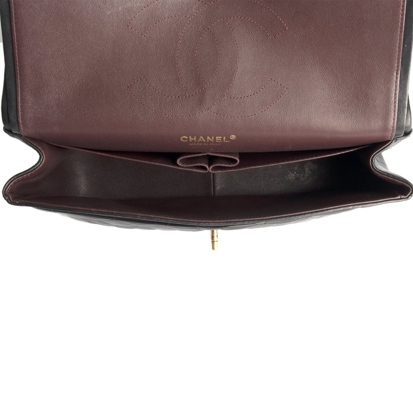 Chanel Black Lambskin Classic Jumbo Double Flap Bag
