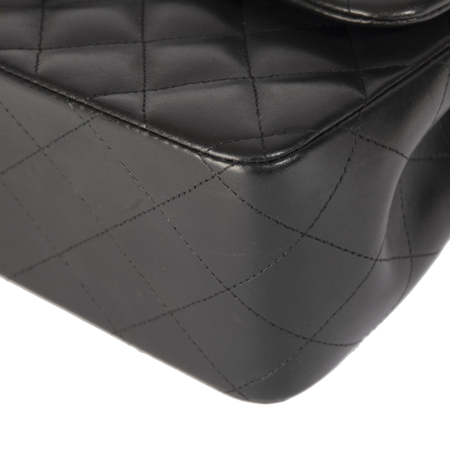 Chanel Black Lambskin Classic Jumbo Double Flap Bag