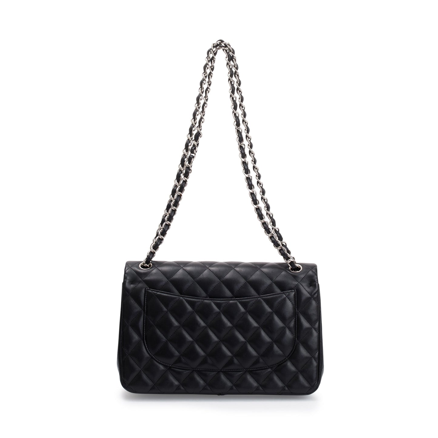 Chanel Black Lambskin Classic Jumbo Double Flap Bag
