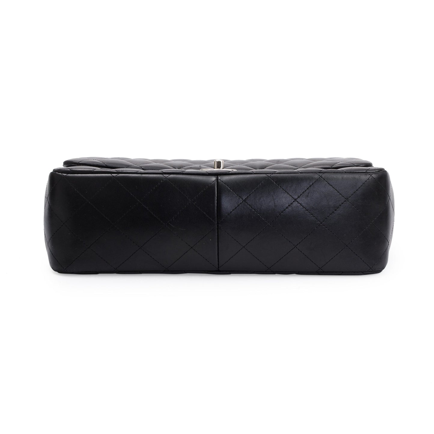 Chanel Black Lambskin Classic Jumbo Double Flap Bag