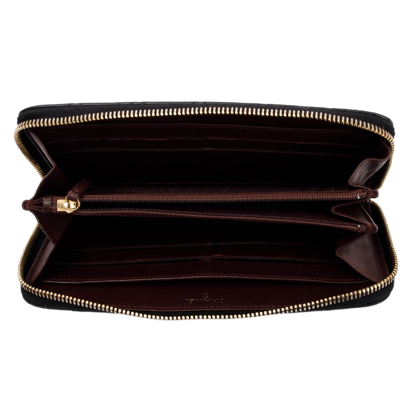 Chanel Black Lambskin Classic Long Zipped Wallet