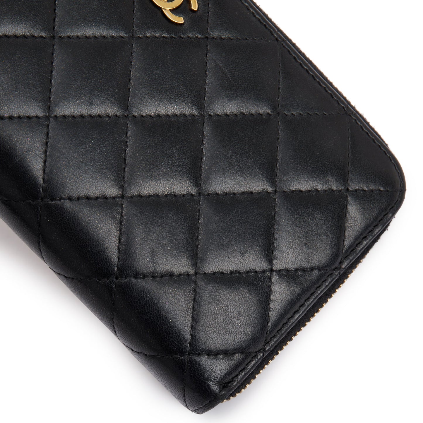 Chanel Black Lambskin Classic Long Zipped Wallet