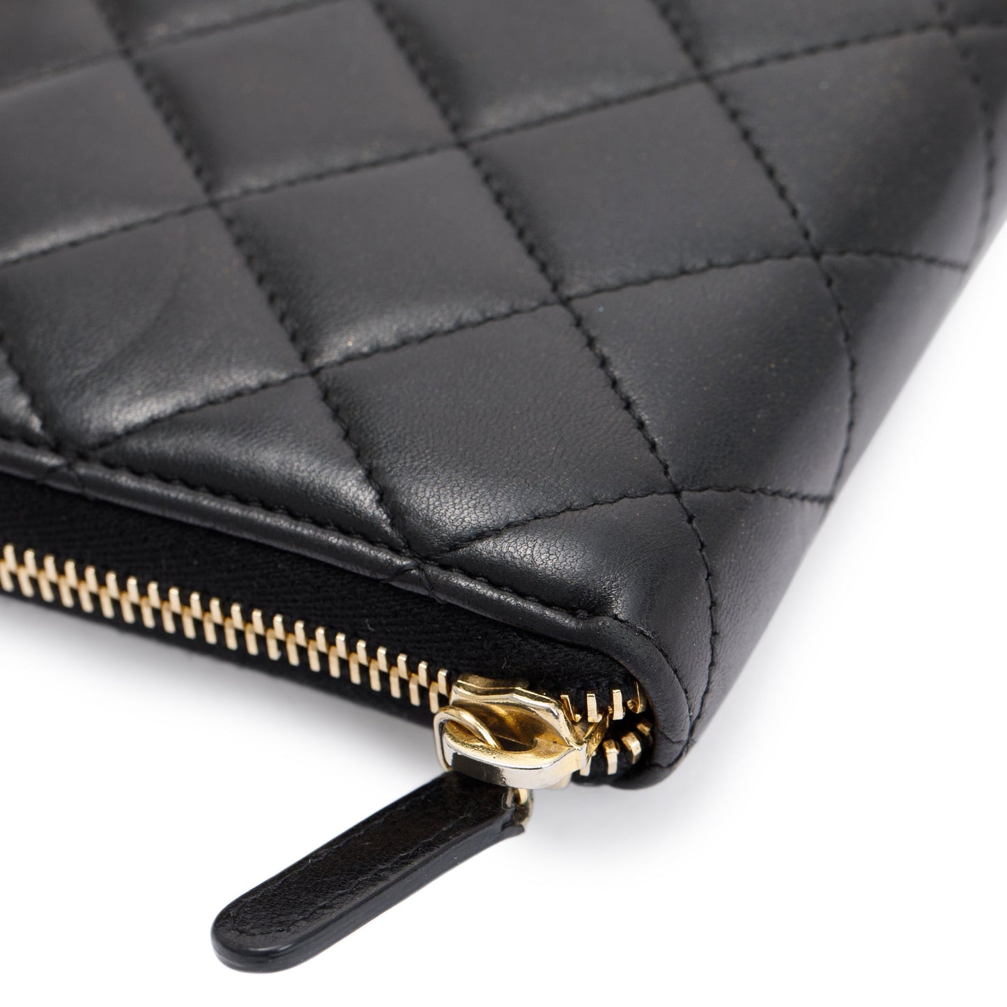 Chanel Black Lambskin Classic Long Zipped Wallet