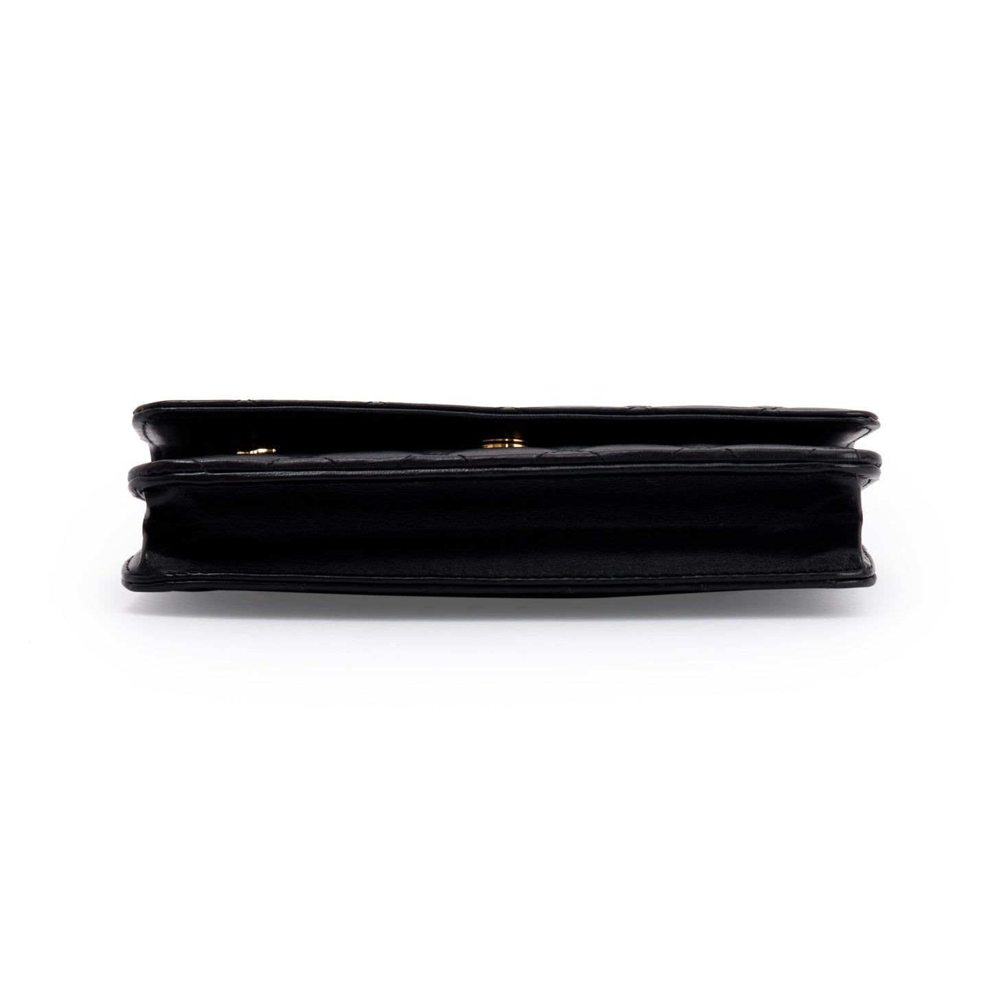 Chanel Black Lambskin Classic Wallet on Chain
