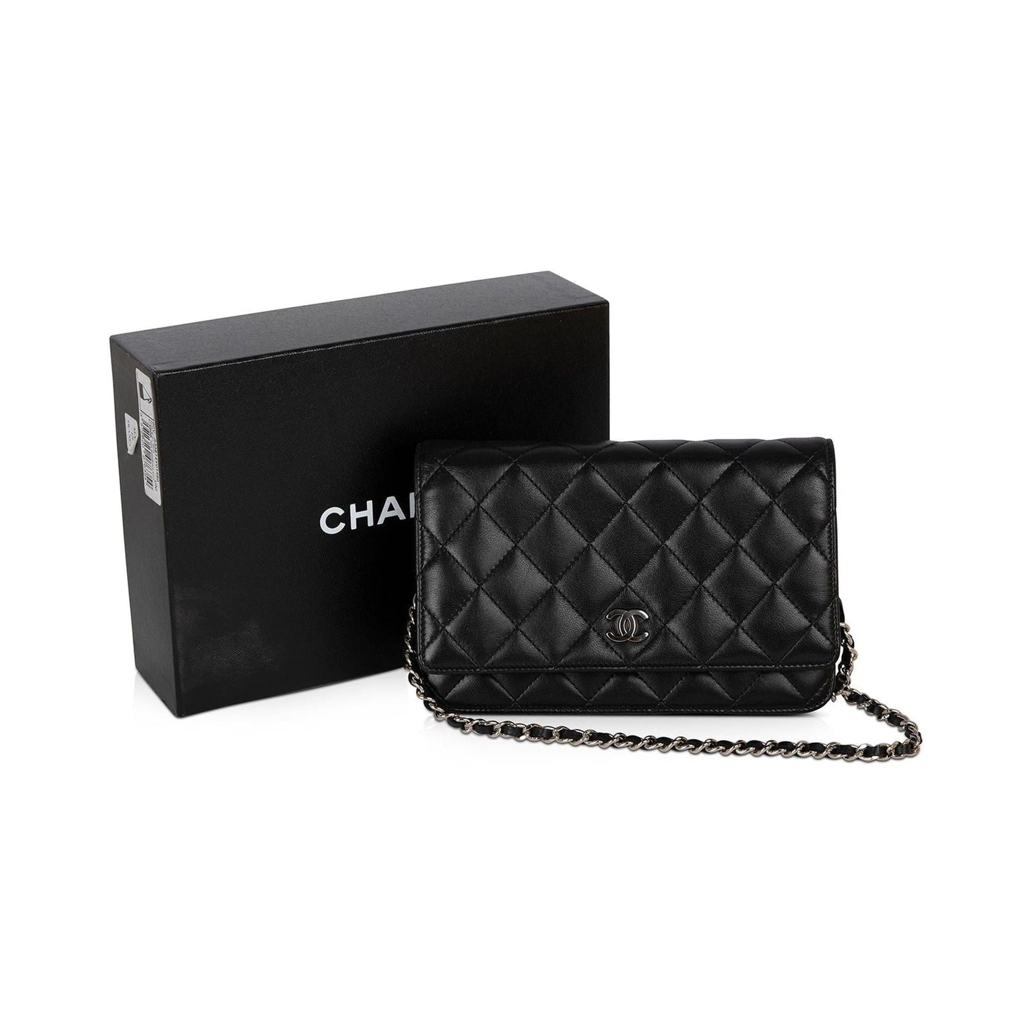 Chanel Black Lambskin Classic Wallet on Chain