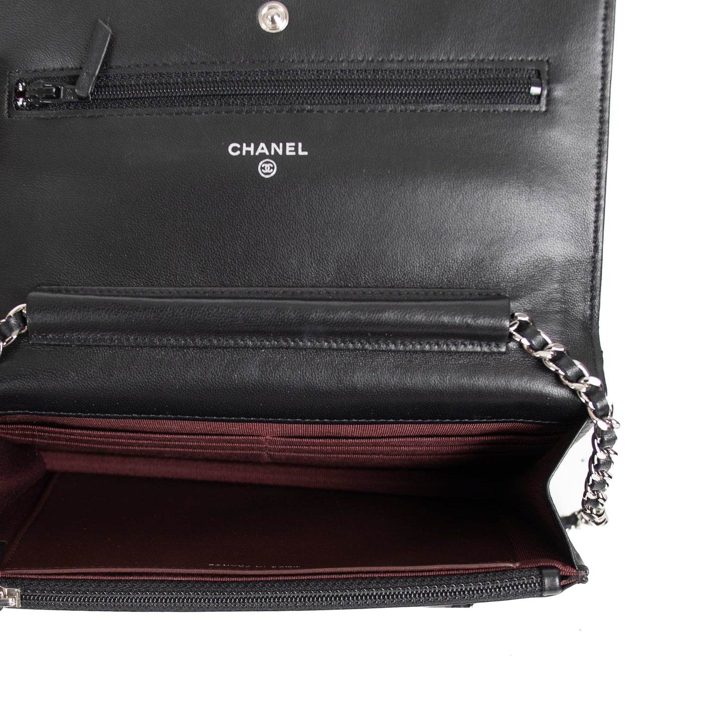 Chanel Black Lambskin Classic Wallet on Chain