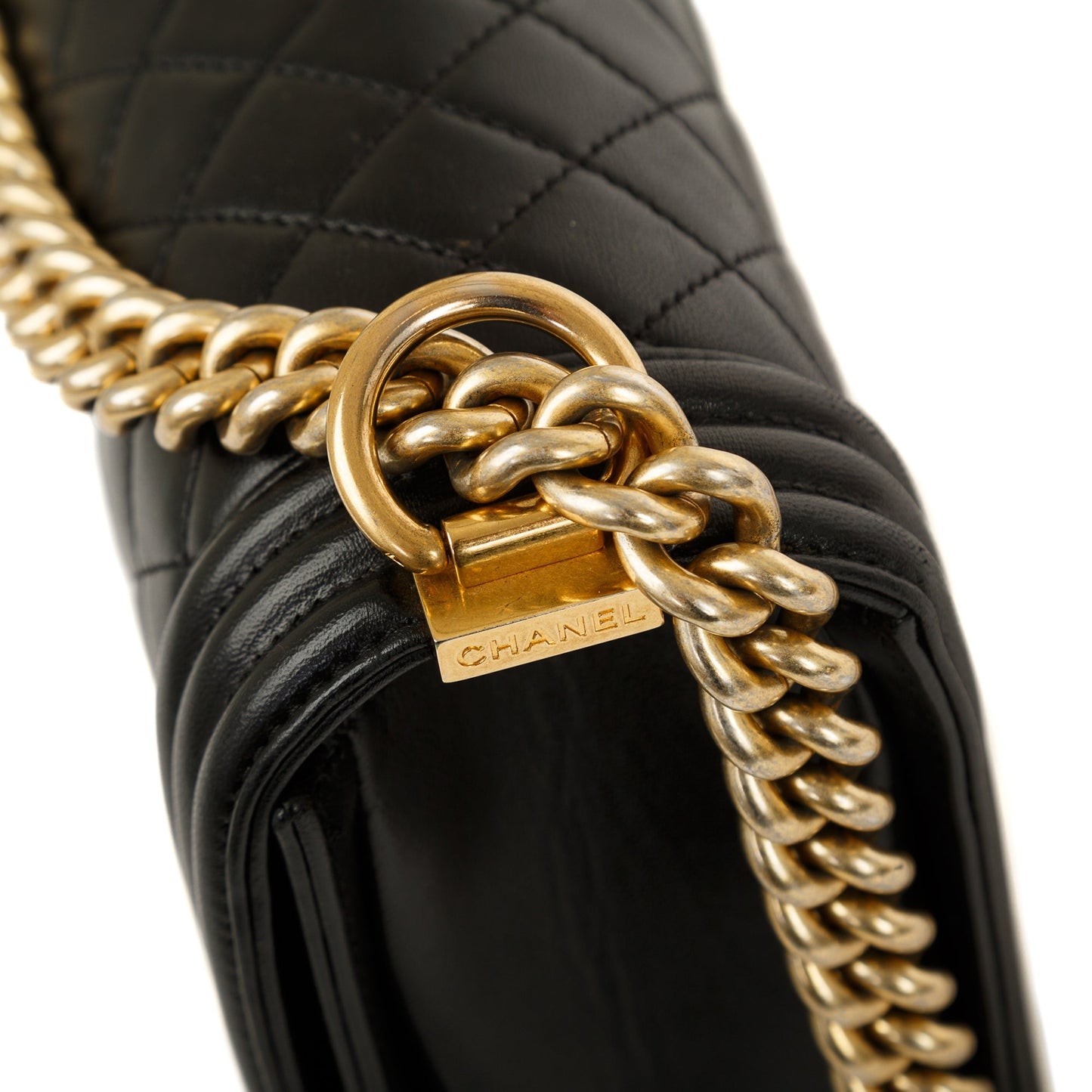 Chanel Black Lambskin Large Boy Bag