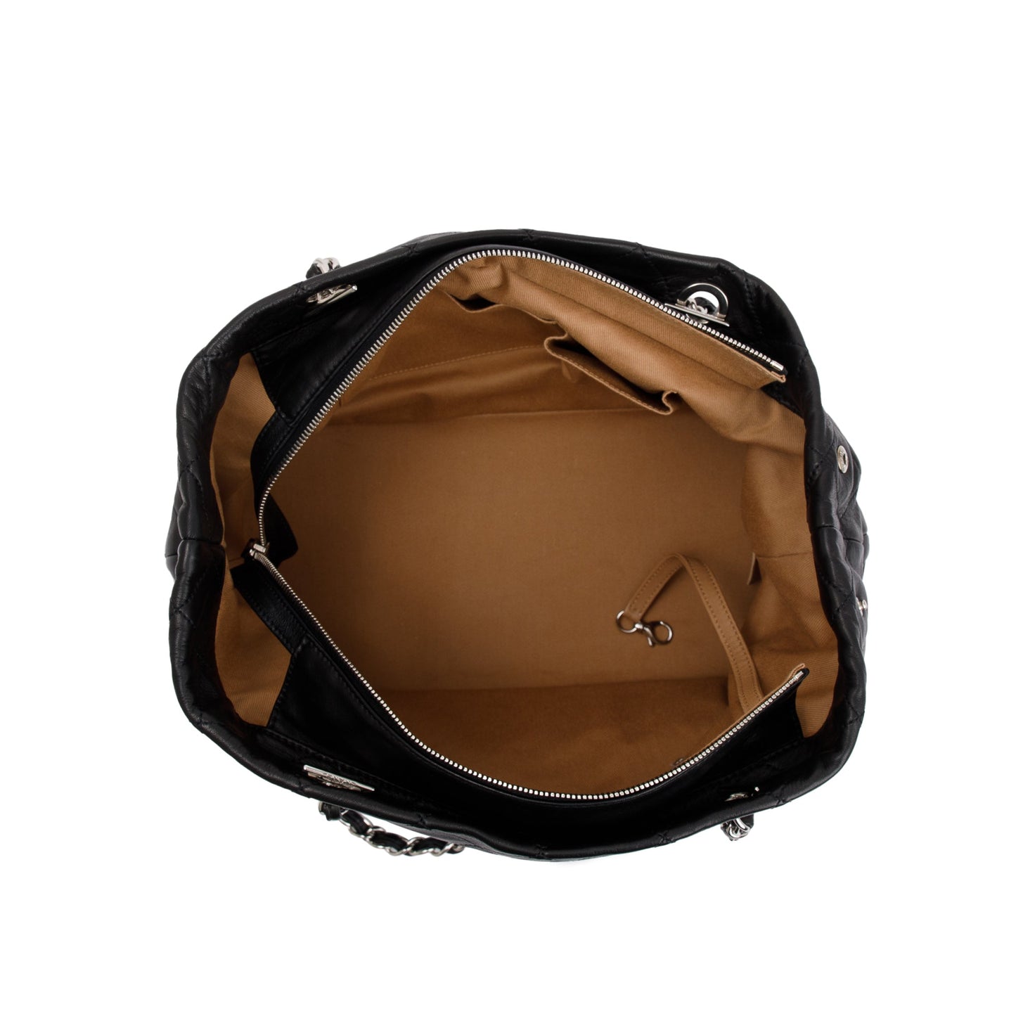 Chanel Black Lambskin Leather CC Soft Charm Tote