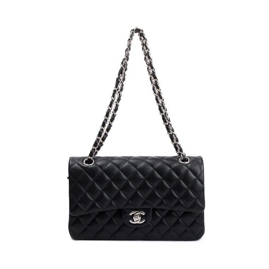 Chanel Black Lambskin Leather Classic Medium Double Flap Bag
