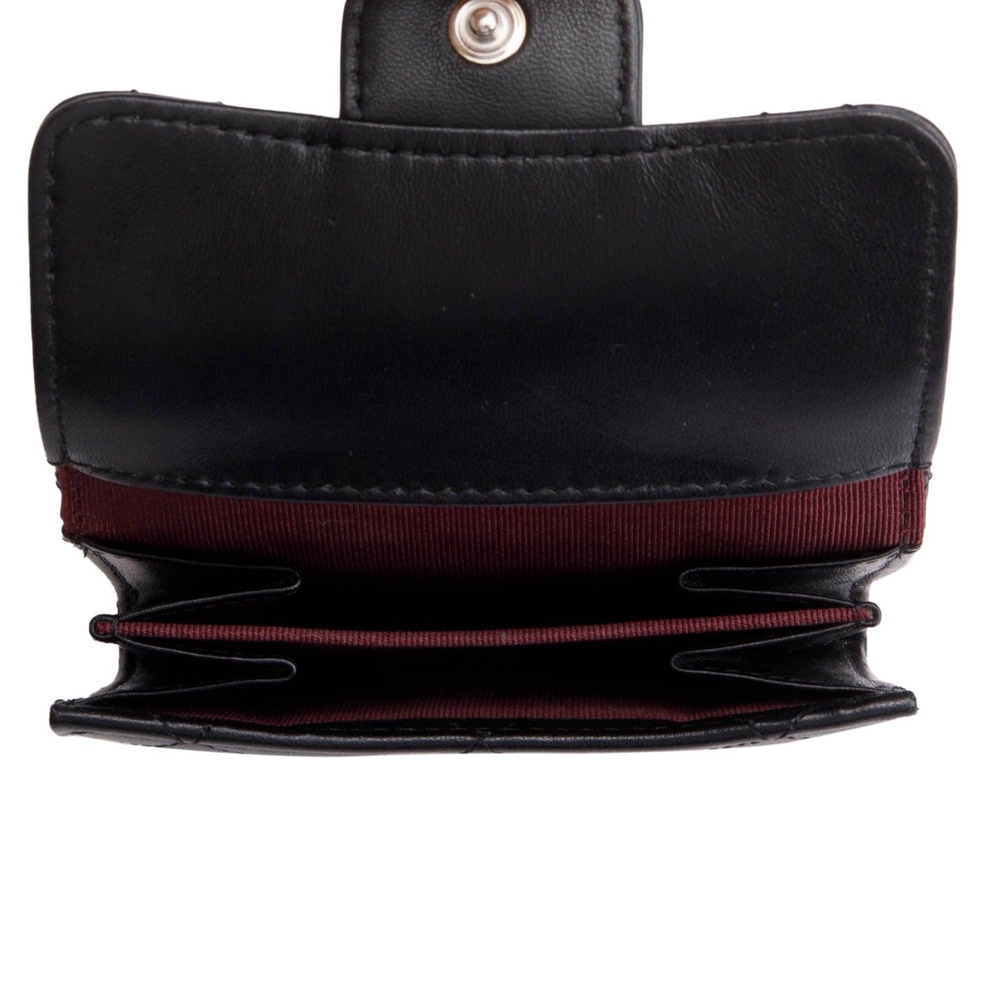 Chanel Black Lambskin Leather Double Sided Compact Wallet