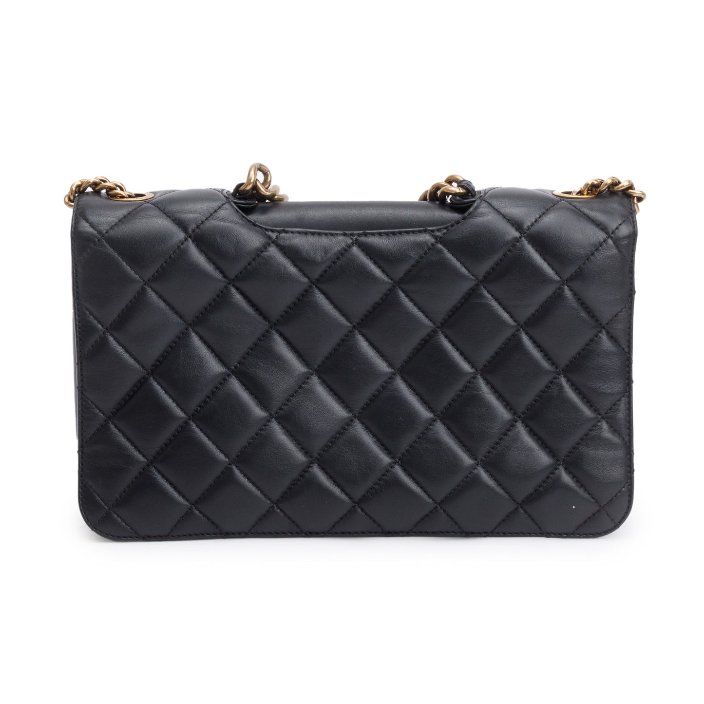 Chanel Black Lambskin Leather Large Perfect Edge Flap Bag