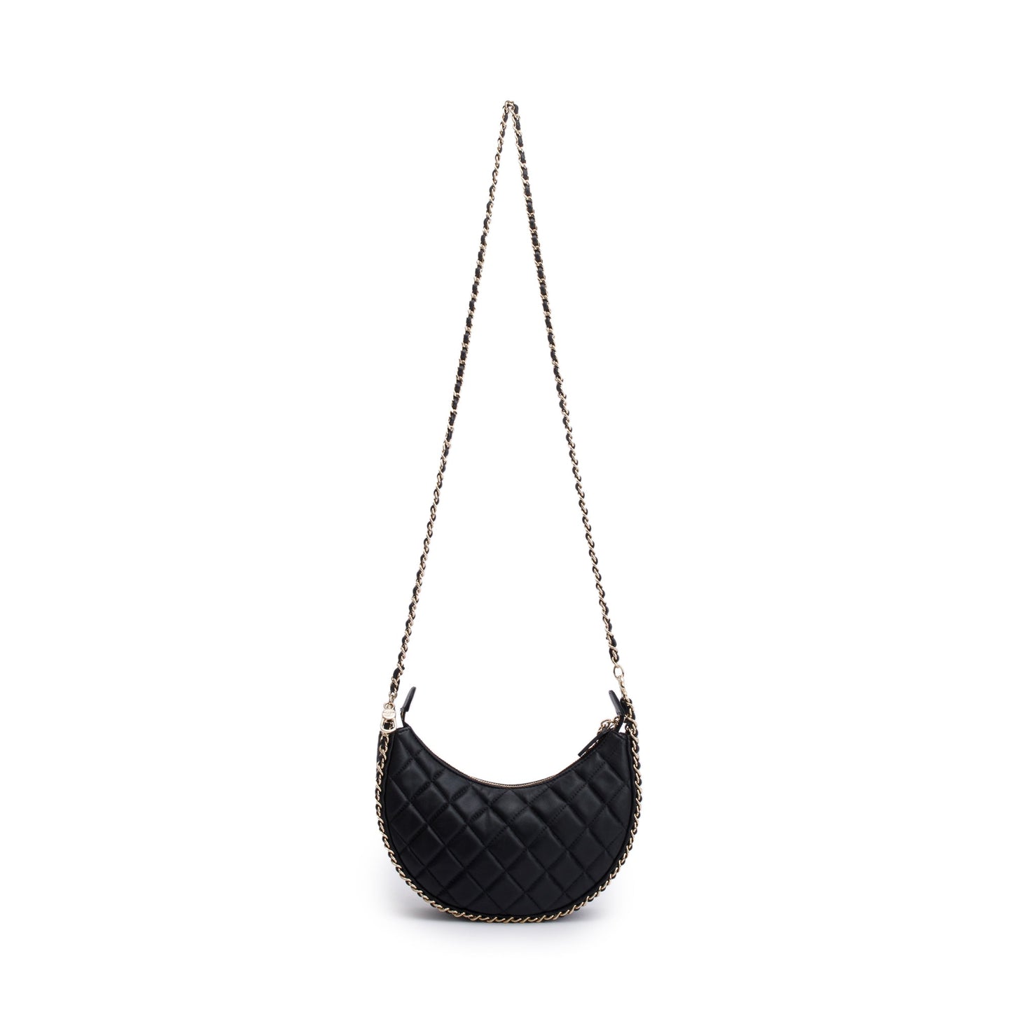 Chanel Black Lambskin Leather Small Chain Around Hobo Bag
